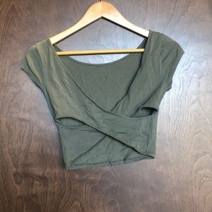 American Eagle Outfitters Tops - Hunter green, cross back crop top size XS American Eagle Outfitters Tops - Hunter green, cross back crop top size XS